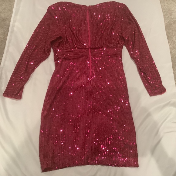 ELIZA J Women's Sequined Long-Sleeve Cocktail Dress, Size 4 - Picture 10 of 14